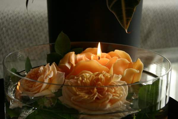 Herbstdeko mit Kerzen