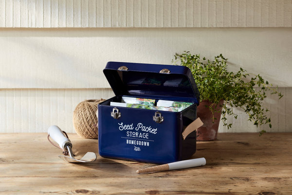 Burgon & Ball Pflanzensamen-Box Organizer mit Deckel atlantic blue