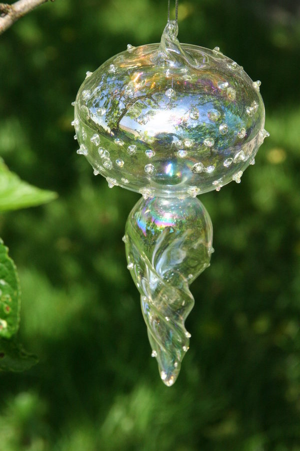 Glashänger Fensterschmuck Pilz transparent d7 h17 cm