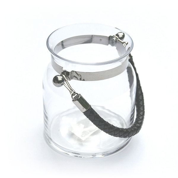 Mini-Laterne COMARE klar für Teelichter mit Seil-Griff modern