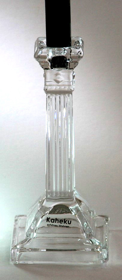 Kaheku Kerzenleuchter Glas Zebris für Stabkerzen 9 x 9 x 20 cm