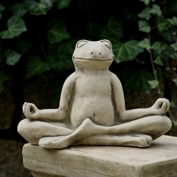 Vidroflor Gartenskulptur Yoga Frosch Steinguss h20 cm