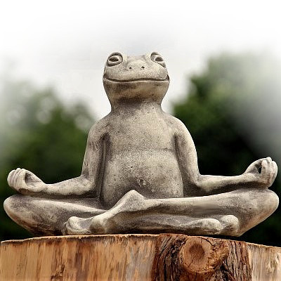 Vidroflor Gartenskulptur Yoga Frosch groß Steinguss h29 cm