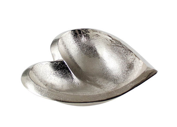 Herzschale MEMORIA silber Metall Aluminium d25 h8,5 cm
