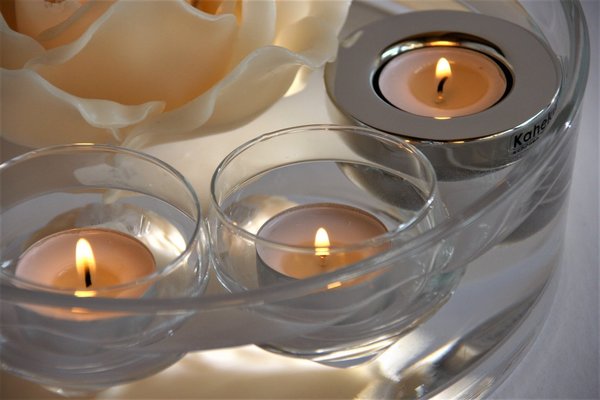 Kaheku Schwimmschale Schwimmglas für Teelichter klar transparent d6,5 h5 cm