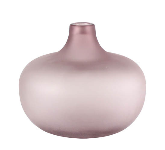 Kaheku Vase Glas Sanica bauchig pastell-rosa matt satiniert d21 h18 cm