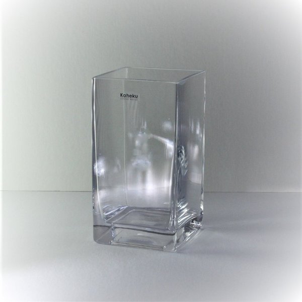 Kaheku Vase Corner Glas eckig klar Glasvase 11 x 11 x 21 cm