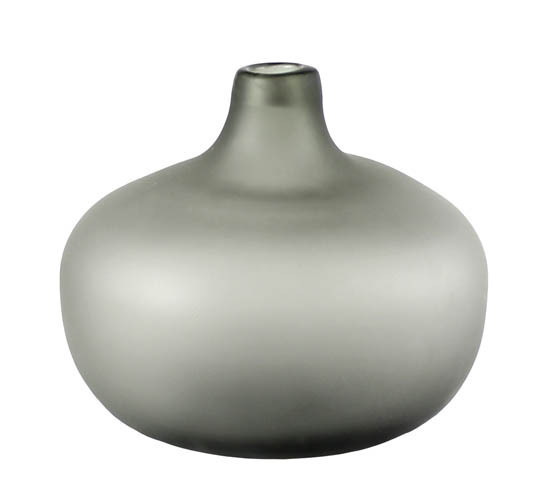 Kaheku Vase Glas Sanica bauchig pastell-grau matt satiniert d21 h18 cm