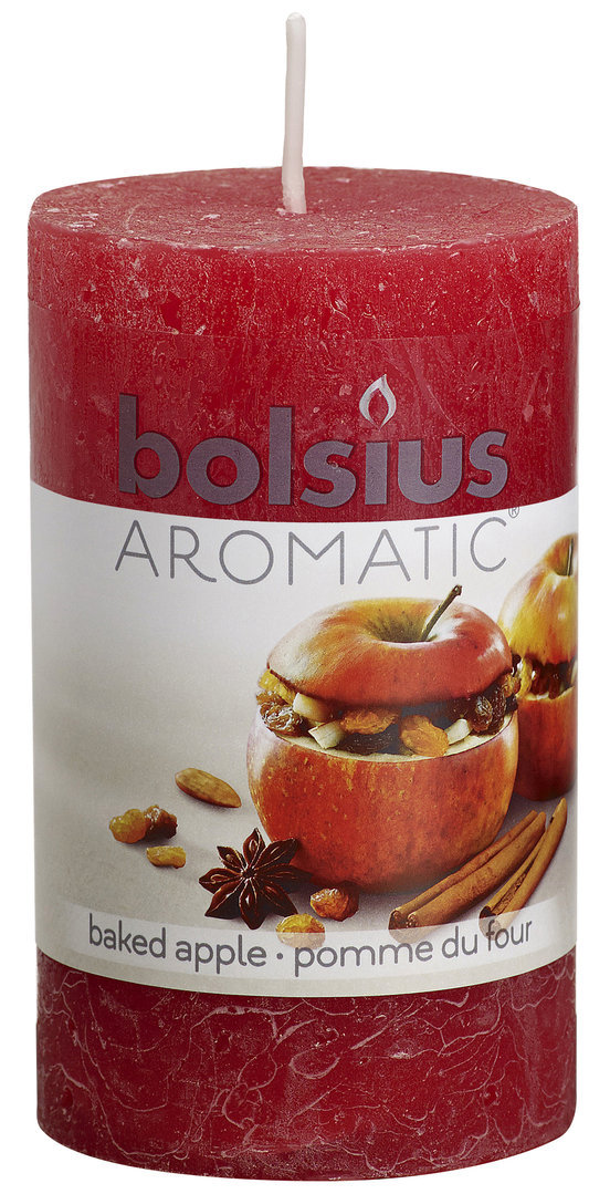 Bolsius Aromatic Rustic Duft-Stumpenkerze Gebackener Apfel d5,8 h10 cm
