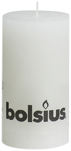 Bolsius Rustic Stumpenkerze weiß durchgefärbt 130/68 mm