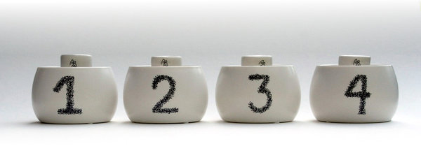 A Simple Mess Kerzenständer Advent "Thilda" 4er-Set weiß Keramik