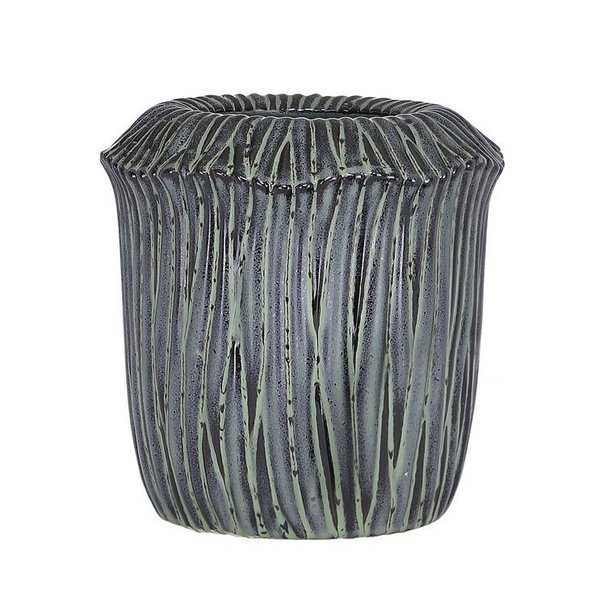 A Simple Mess Vase Ulm Blumenvase Keramik grau-schwarz-salbei d20 h19 cm