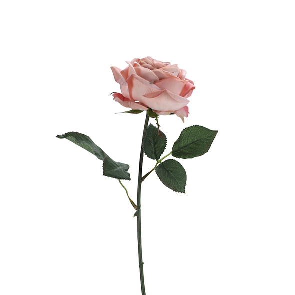 Vosteen Seidenrose Kunstblume künstliche Rose Velvet Textil rosa 38 cm