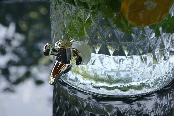 Getränkespender Glas klar mit Zapfhahn 5 Liter