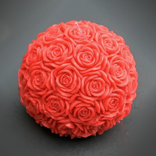Rosenkugel-Kerze Rose Ball rot Hochzeit Muttertag