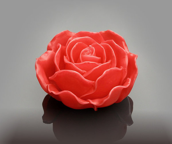 Rosenkerze Blüte rot d15 cm