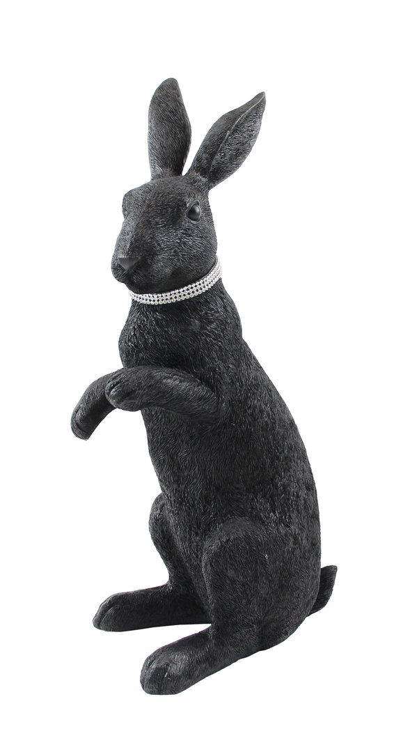 Kaheku Figur Hase Cavona schwarz stehend H 48 cm