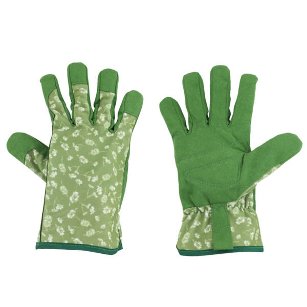 Damen-Gartenhandschuhe gemustert grün Gr. M