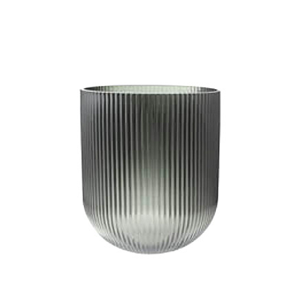 Kaheku Teelichtglas RELAX grau gerillt h8 cm