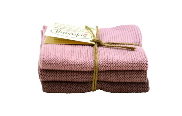 Solwang Wischtücher staubig-rosa 100% BIO-Baumwolle