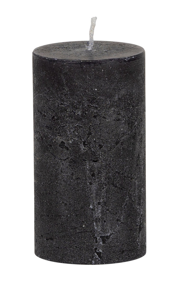 Weizenkorn ICE-Stumpenkerze schwarz h16 cm