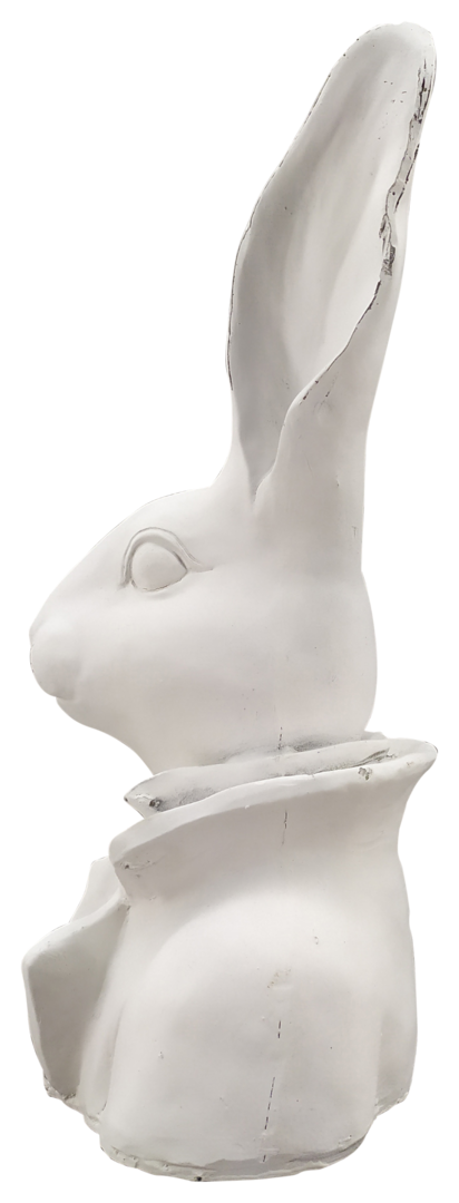 Dekofigur Hasenbüste Hasenkopf männlich weiß 29 cm